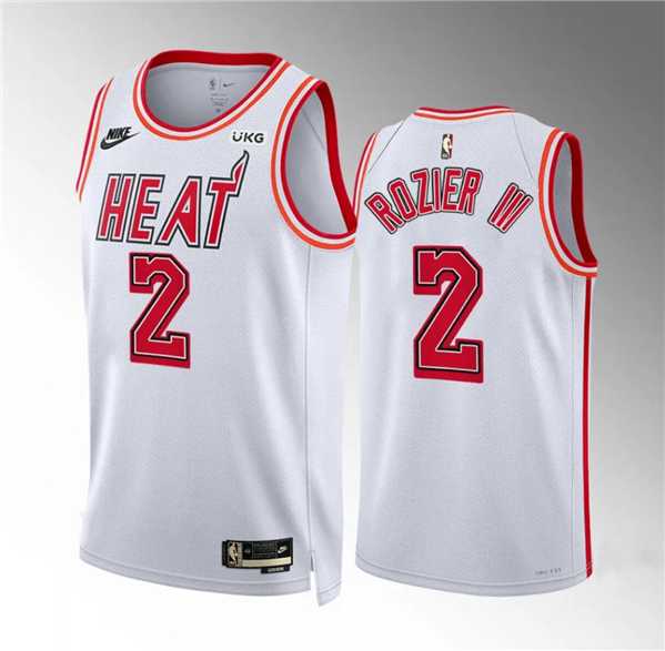 Mens Miami Heat #2 Terry Rozier III White Classic Edition Stitched Basketball Jersey Dzhi->miami heat->NBA Jersey